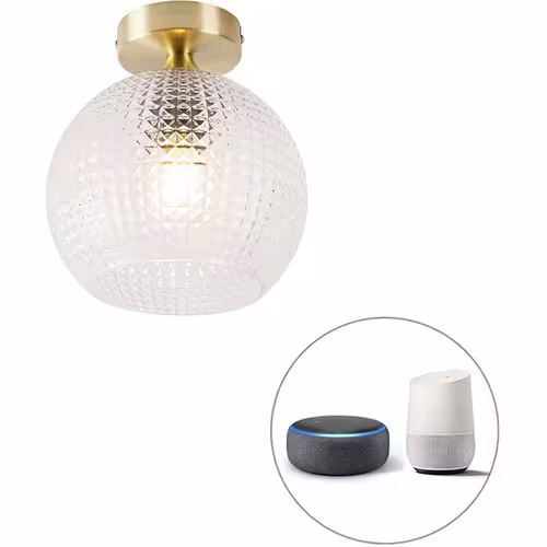 immagine 0 del prodotto lampada da soffitto sphere art d co vetro,acciaio oro ottone tondo e27 max. 1 x 4.9 watt qazqa
