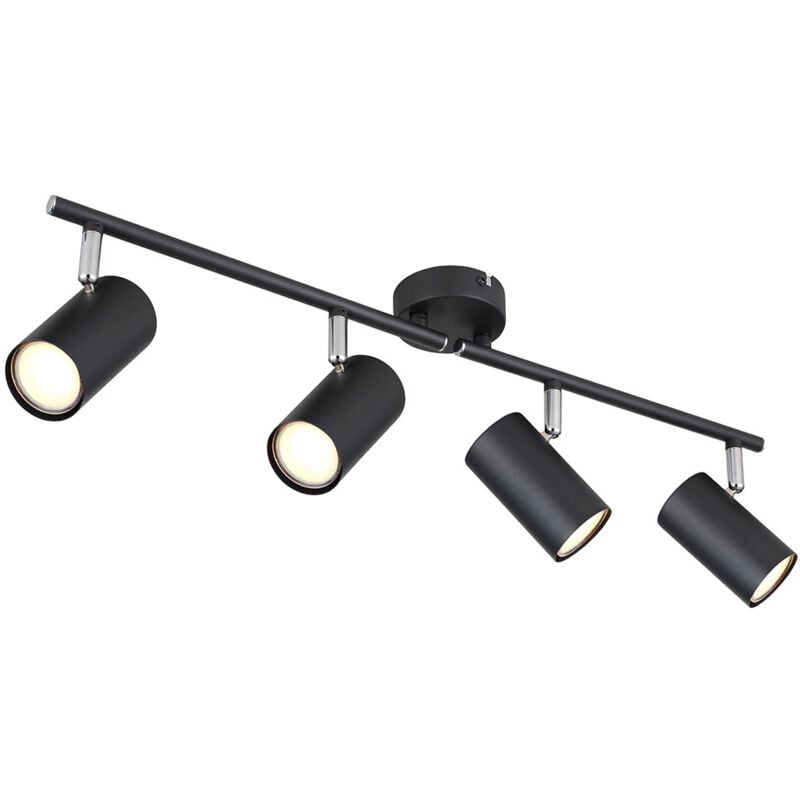 foto del prodotto lampada da soffitto spot 4 fiamme faretto da soffitto bianco plafoniera da soggiorno con spot orientabili, metallo, 4x gu10, lxlxh 56x6x12