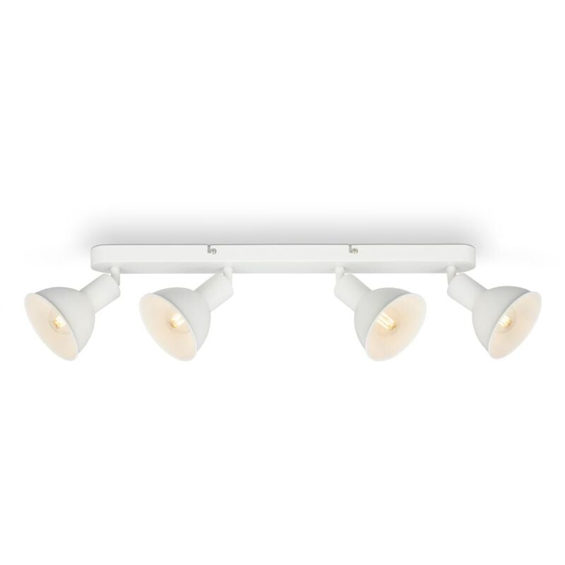 foto del prodotto lampada da soffitto spot vintage orientabile e girevole 4xe14 25w bianco briloner