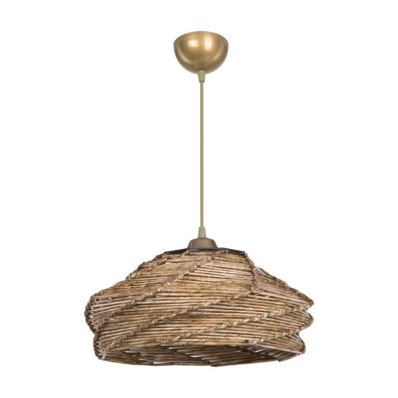 foto del prodotto lampada da soffitto stile rustico in carta intrecciata marrone risa mdl4940