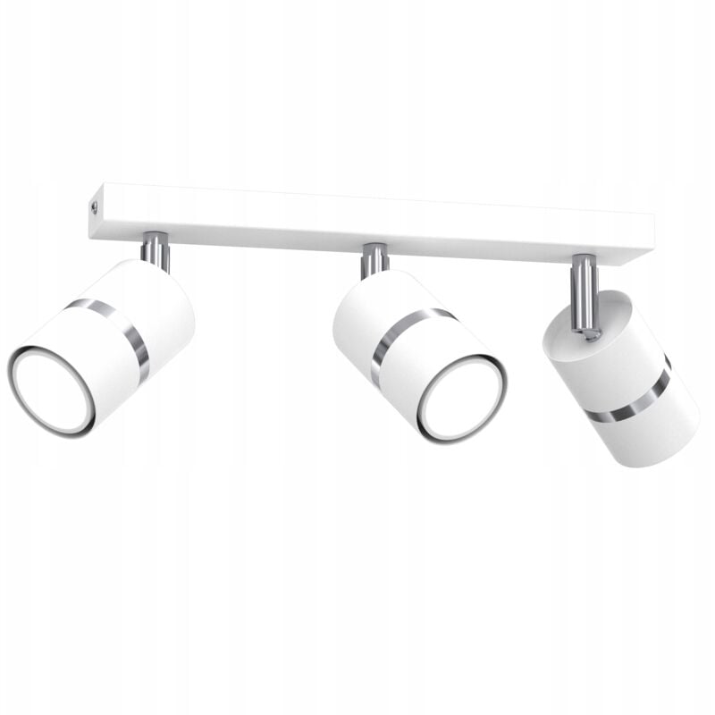 foto del prodotto lampada da soffitto, striscia regolabile, 3x gu10, bianco, cromo