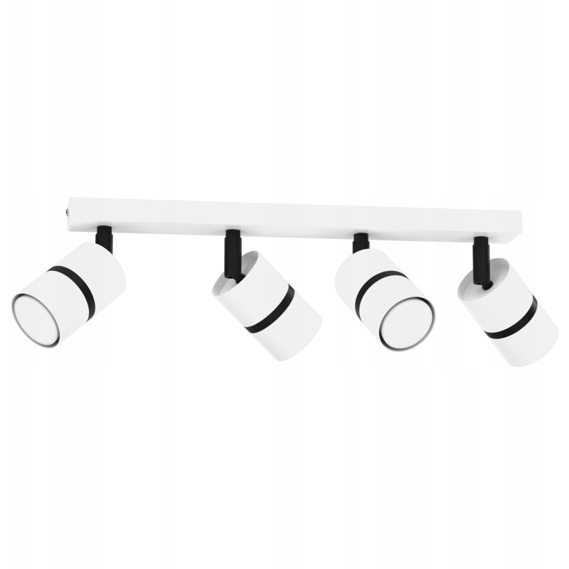 foto del prodotto lampada da soffitto, striscia regolabile, 4x gu10, bianco e nero