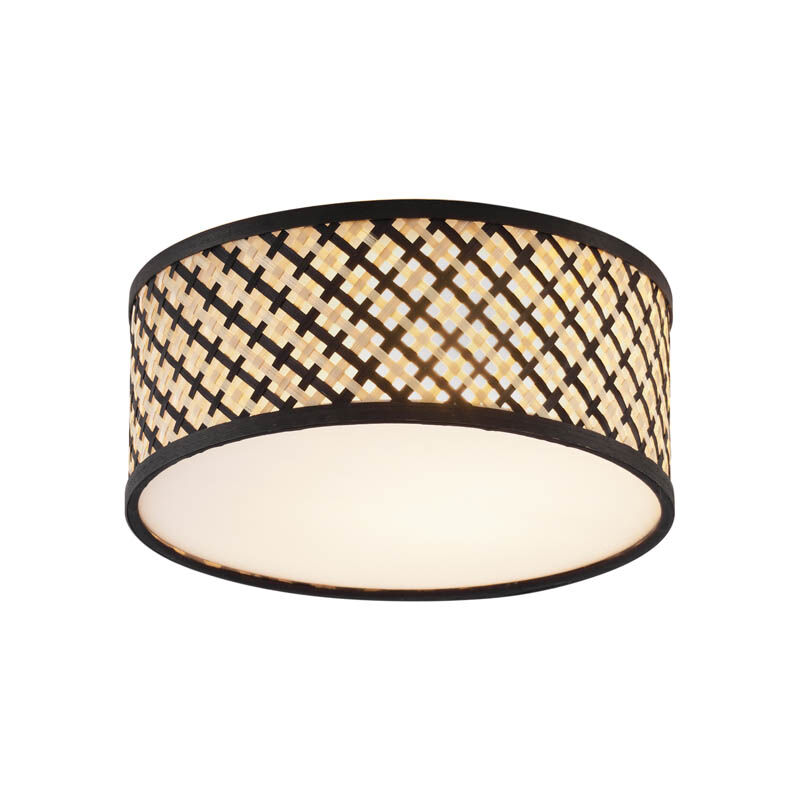 foto del prodotto lampada da soffitto tremmo - orientale - bamboo,plastico - legno nero bianco - tondo max. 1 x watt - qazqa