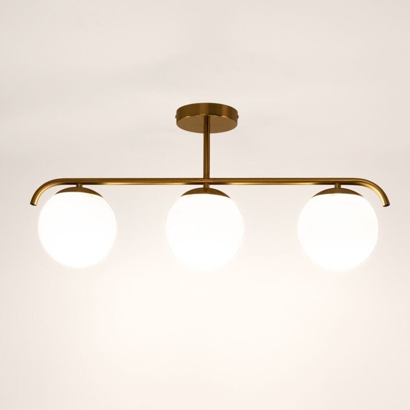 foto del prodotto lampada da soffitto tripla sfera di cristallo tal 3xe27