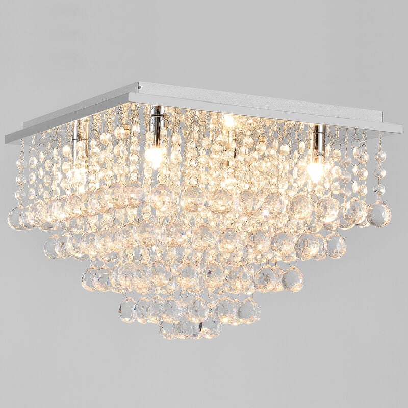 foto del prodotto lampada da soffitto veli prisma a forma di prisma plafoniera con cristalli artificiali lux.pro