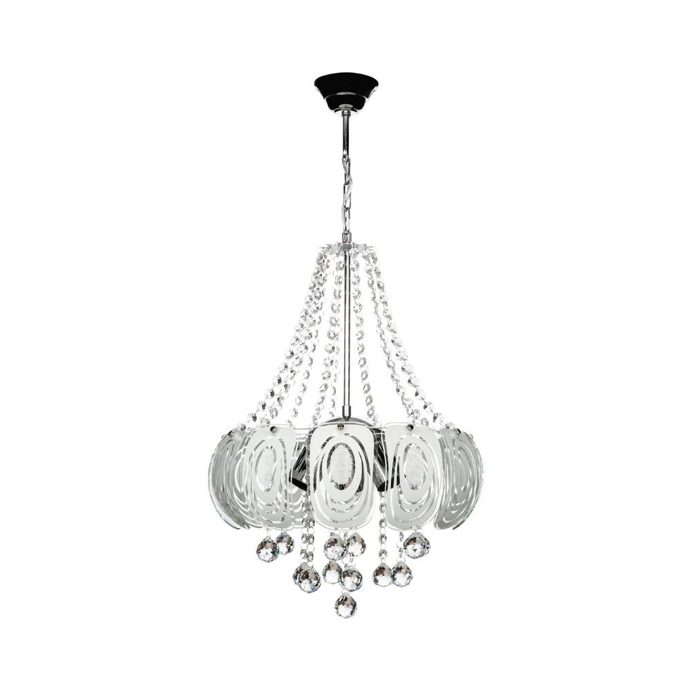 foto del prodotto lampada da soffitto yon mdl3973 argento vetro decorato e pietre effetto cristallo effez