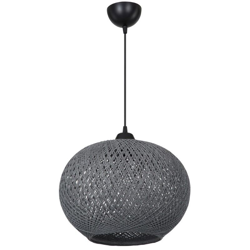foto del prodotto lampada da soffitto yumak mdl4745 con paralume in corda antracite h65xl35