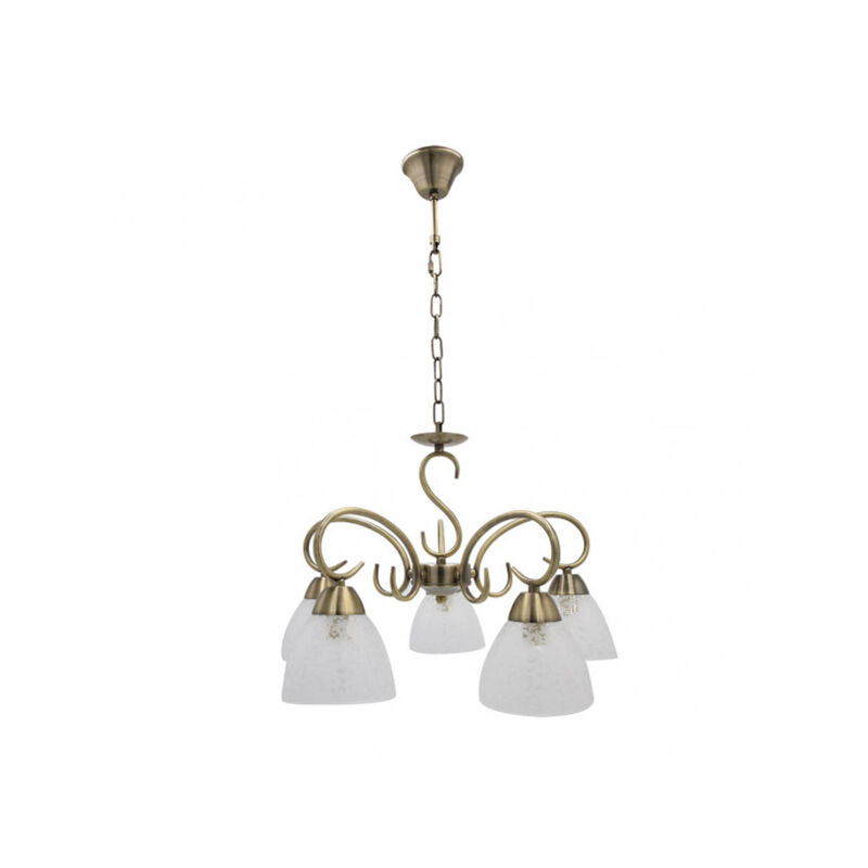 foto del prodotto lampada da soggiorno modello jaipur 5 luci, pelle regx46x46 cm fabrilamp