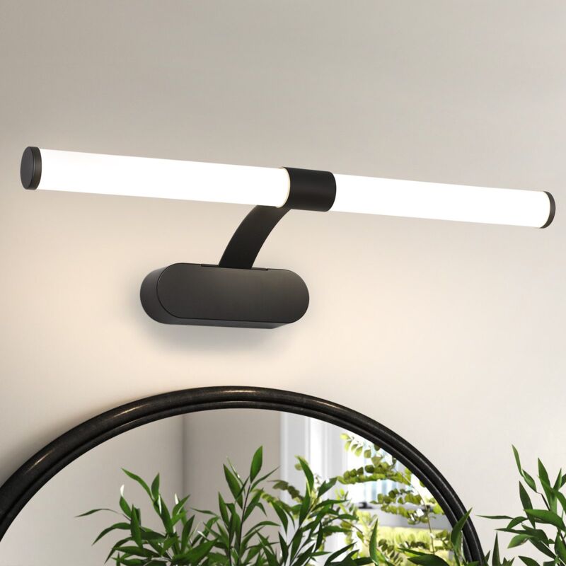 foto del prodotto lampada da specchio a led 4000k bianco neutro, ip44,8w, 60cm lampada da parete moderna nera lampada da parete impermeabile gbly