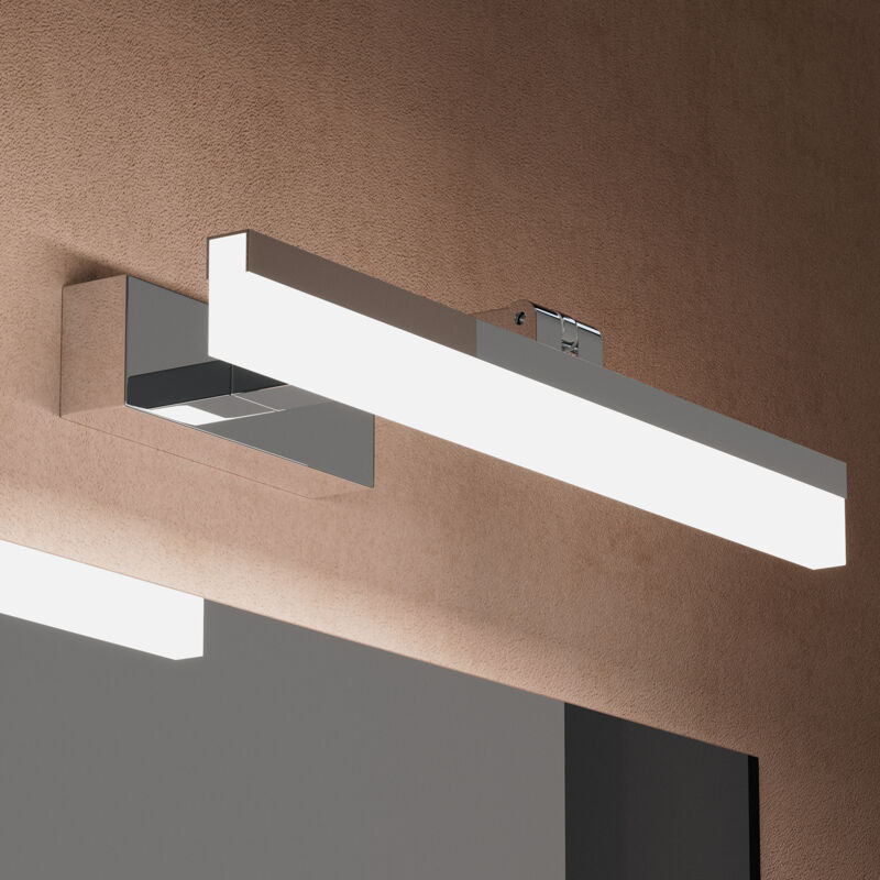 foto del prodotto lampada da specchio a led per bagno, applique specchio, applique murali, illuminazione da parete, luce bianca per trucco, cromo, 40cm, 9w, 6000k