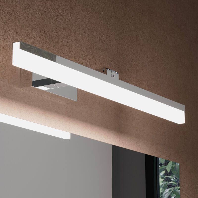 foto del prodotto lampada da specchio a led per bagno, applique specchio, applique murali, illuminazione da parete, luce bianca per trucco, cromo, 60cm, 14w, 6000k