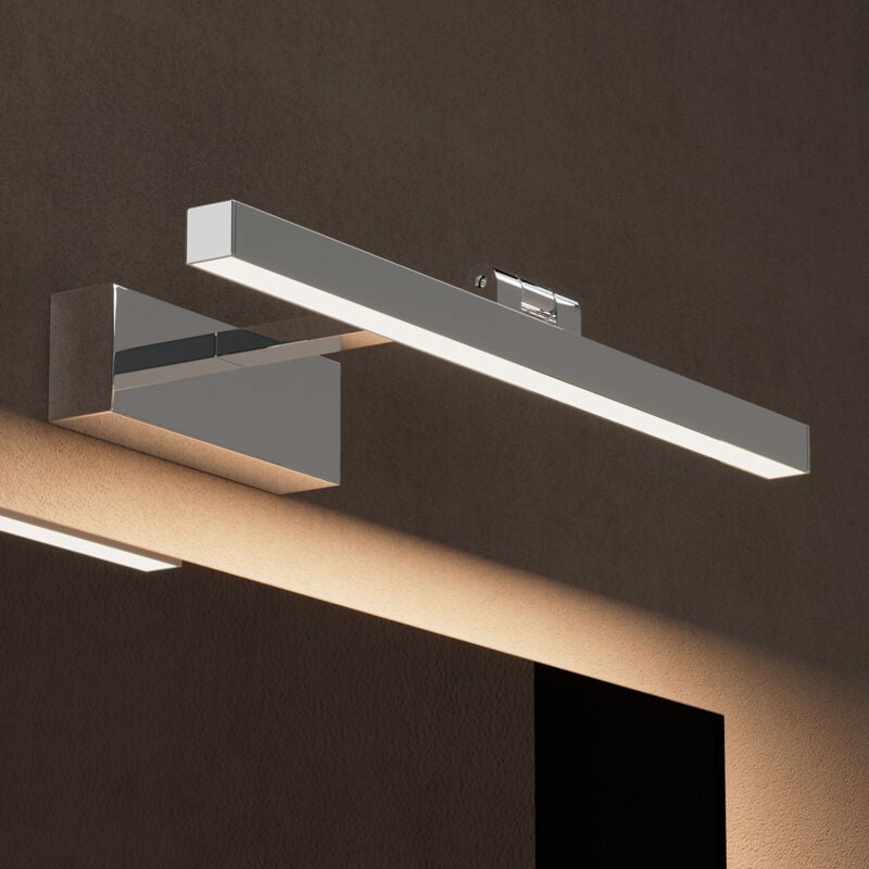 foto del prodotto lampada da specchio a led per bagno, applique specchio, applique murali, illuminazione da parete, luce naturale per trucco, cromo, 60cm, 14w, 4000k