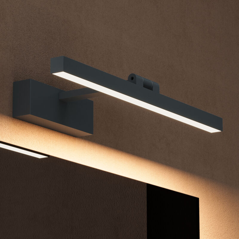 foto del prodotto lampada da specchio a led per bagno, applique specchio, applique murali, illuminazione da parete, luce naturale per trucco, nero sabbia, 40cm, 9w,