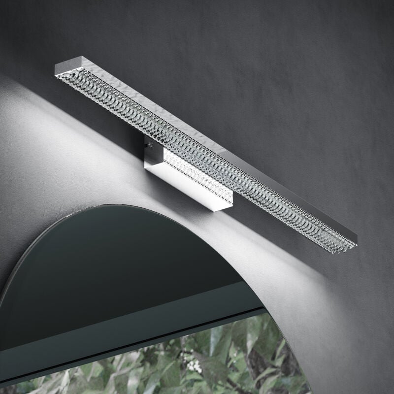 foto del prodotto lampada da specchio a led per bagno, applique specchio illuminazione da parete, luce per trucco, luce bianca cromo, 60cm, 14w, 6000k doporro