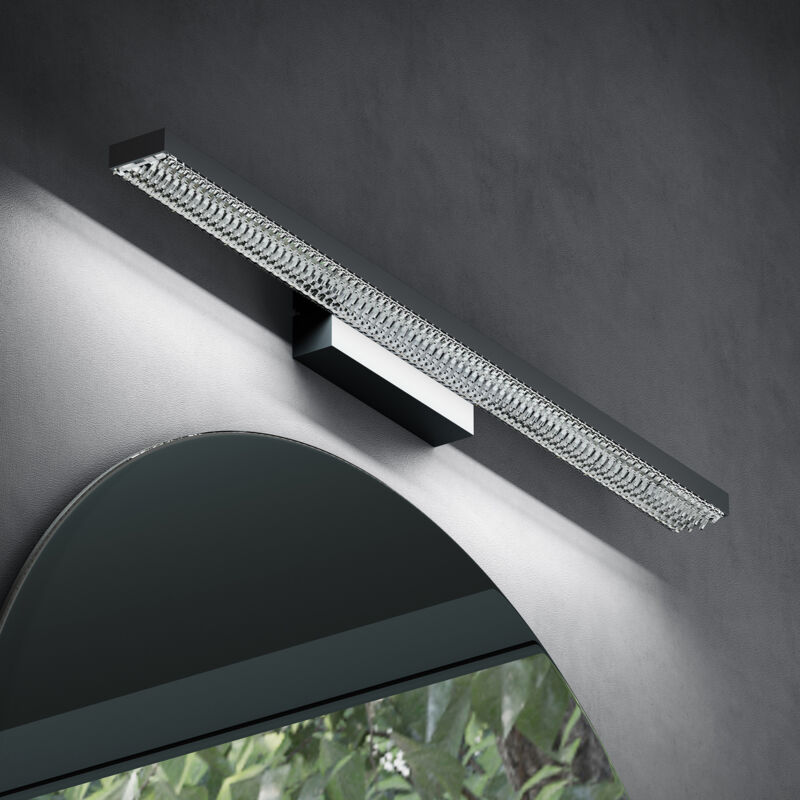 foto del prodotto lampada da specchio a led per bagno, applique specchio illuminazione da parete, luce per trucco, luce bianca nera sabbia, 60cm, 14w, 6000k doporro