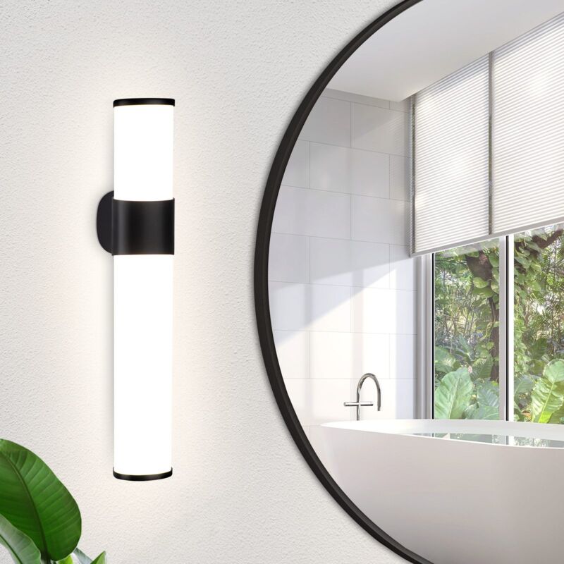 foto del prodotto lampada da specchio per bagno a led lampada da parete per bagno nera da 6 w 30 cm ip44 lampada da bagno impermeabile lampada da bagno moderna