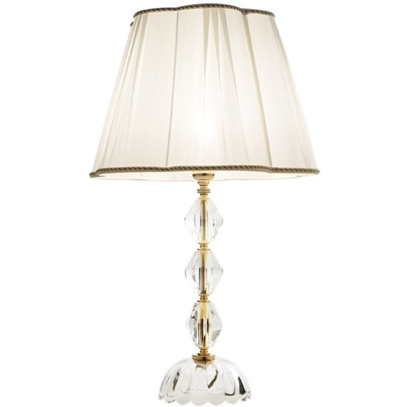 foto del prodotto lampada da tavolo 1 luce e27 cristallo e vetro brigida 40x66 cm