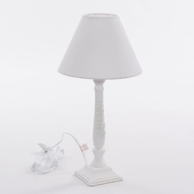 foto del prodotto lampada da tavolo 10xh36 cm in mdf bianca