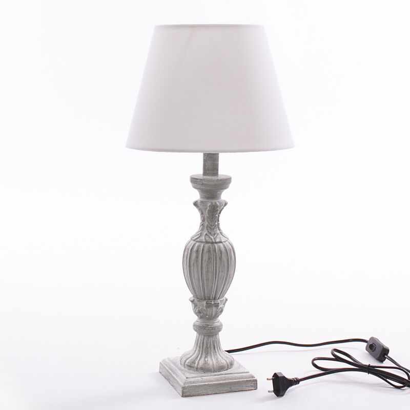 foto del prodotto lampada da tavolo 12xh43 cm in mdf design classico grigia