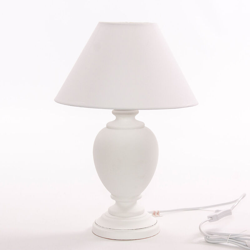 foto del prodotto lampada da tavolo 14x14xh35 cm in mdf design classico bianca