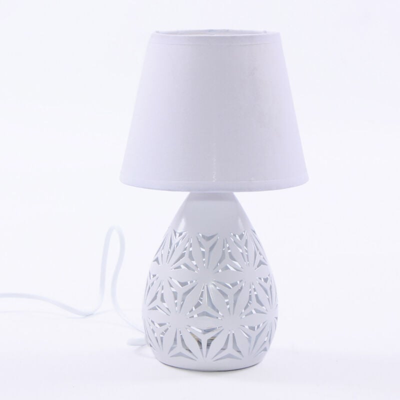 foto del prodotto lampada da tavolo 15xh26 cm in metallo bombata bianca