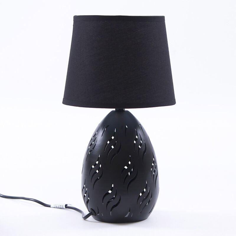 foto del prodotto lampada da tavolo 18xh31 cm in metallo bombata nera