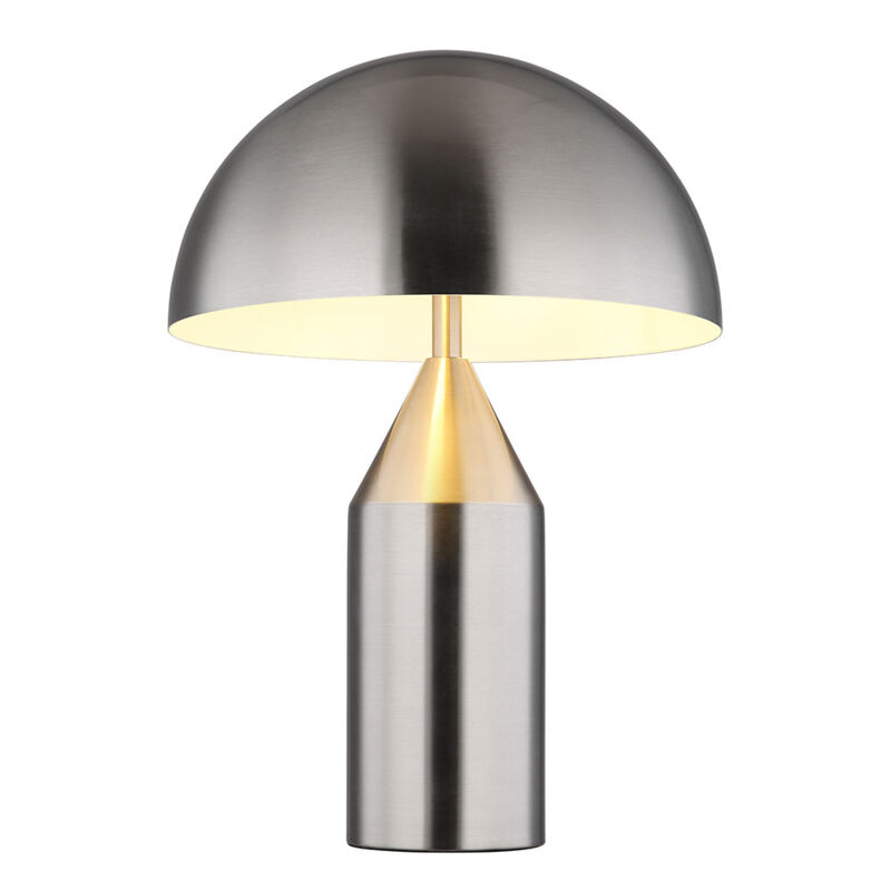 foto del prodotto lampada da tavolo 2 fiamme lampada da lettura lampada da comodino in nichel opaco lampada da soggiorno lampada da tavolo bianca, 2x e27, dxh 28 x 39
