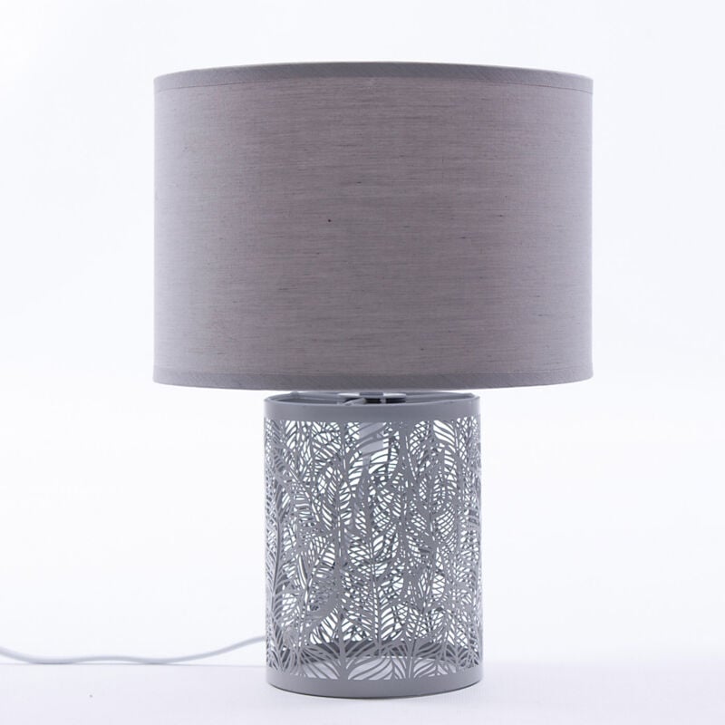 foto del prodotto lampada da tavolo 22xh31 cm in metallo traforato grigio
