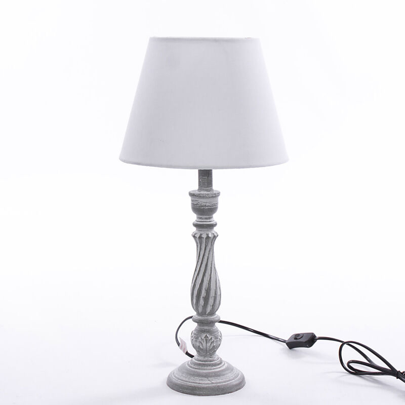 foto del prodotto lampada da tavolo 25xh41 cm in mdf design classico grigia
