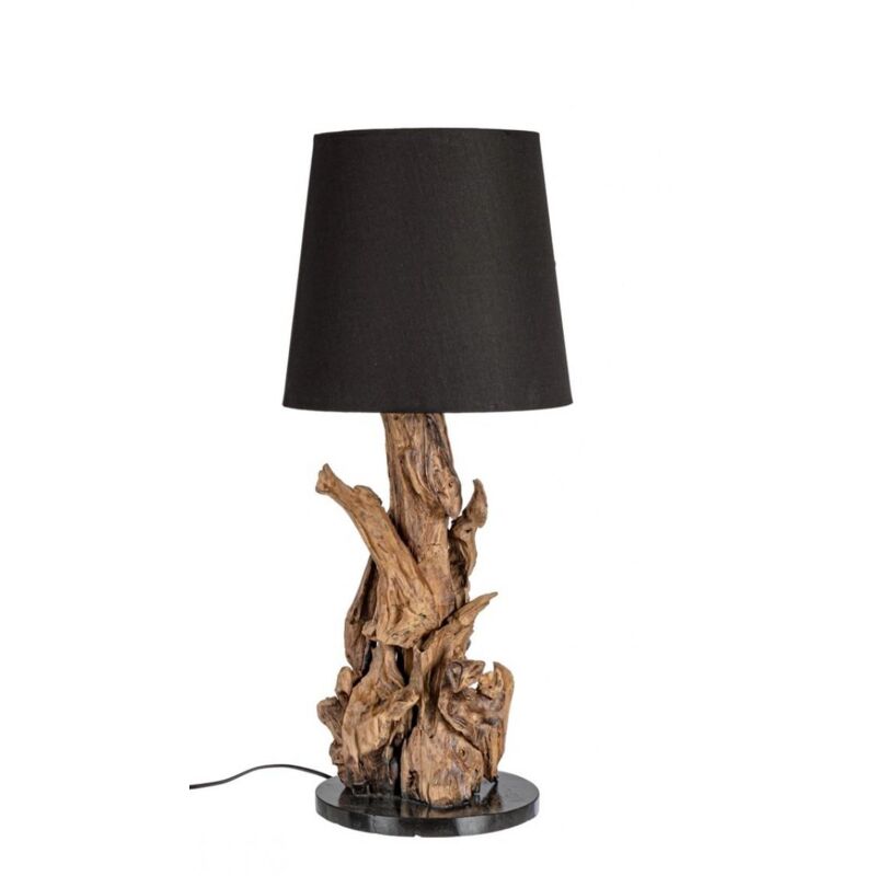 foto del prodotto lampada da tavolo 35x82 cm e27 in legno e acciaio pralume in cotone nero