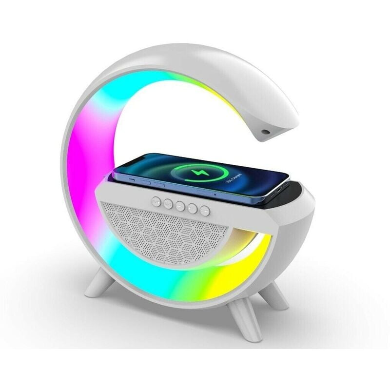 foto del prodotto lampada da tavolo 3in1 con caricabatterie wireless altoparlante bluetooth bt2301