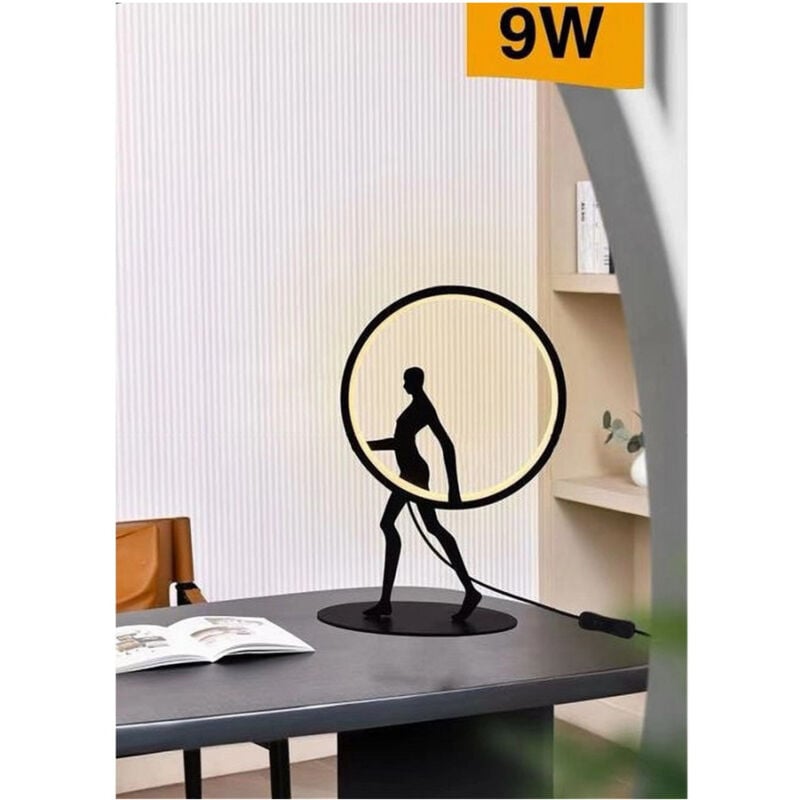 foto del prodotto lampada da tavolo 9w scultura corpo uomo a led lume luce 3000k 4000k 6500k d02 n bianco caldo trade shop traesio