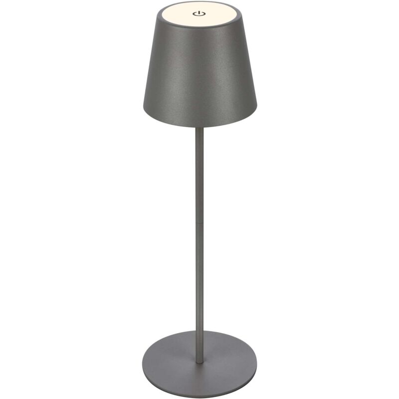 foto del prodotto lampada da tavolo a batteria ricaricabile grigio 3w 280 lumen 3000k regolabile per giardino casa feste