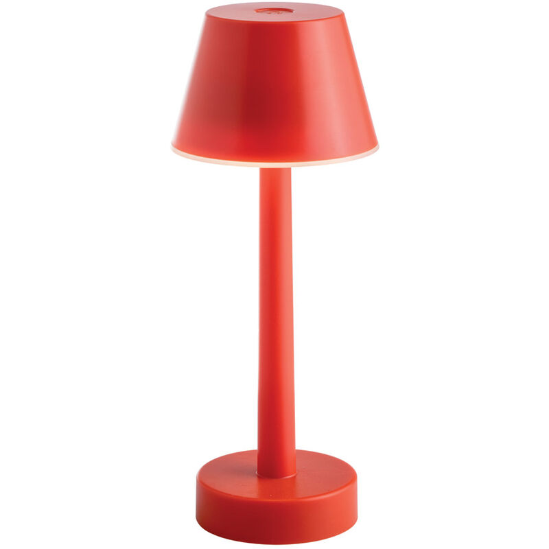 foto del prodotto lampada da tavolo a batteria ricaricabile led colorata grillo sovil colore rosso