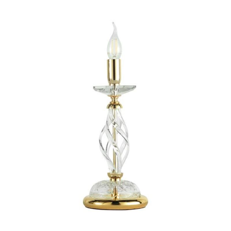 foto del prodotto lampada da tavolo a candela 1306 in vetro soffiato oro 14x33 cm