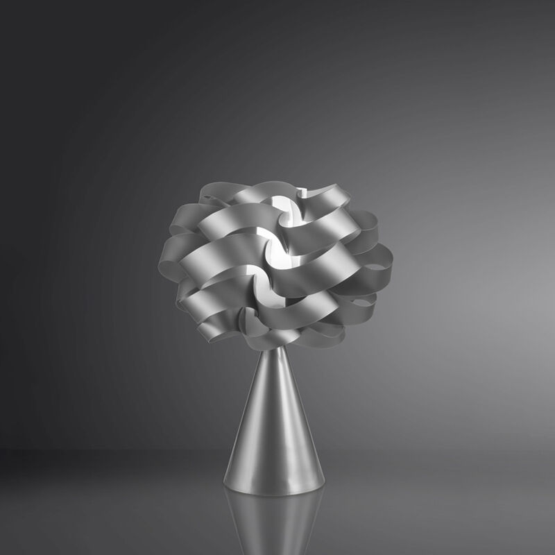 foto del prodotto lampada da tavolo a cono 1 luce cloud in polilux silver made in italy