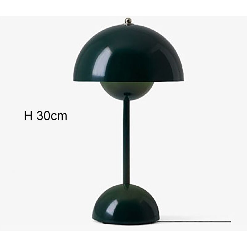 foto del prodotto lampada da tavolo a forma di fungo ricaricabile, lampada da scrivania, illuminazione da comodino per camera da letto, decorazione 1830 cm verde