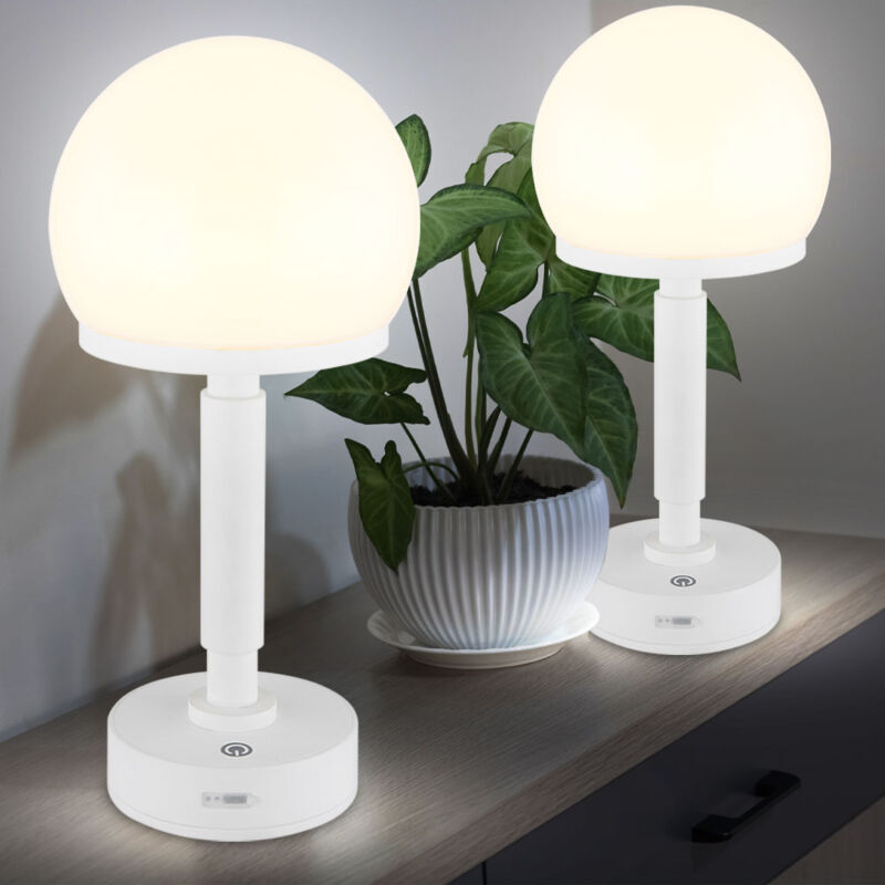 foto del prodotto lampada da tavolo a fungo bianco lampada da tavolo touch dimmer lampada laterale ricaricabile lampada a fungo, usb c, led 1w 60lm bianco caldo, dxh
