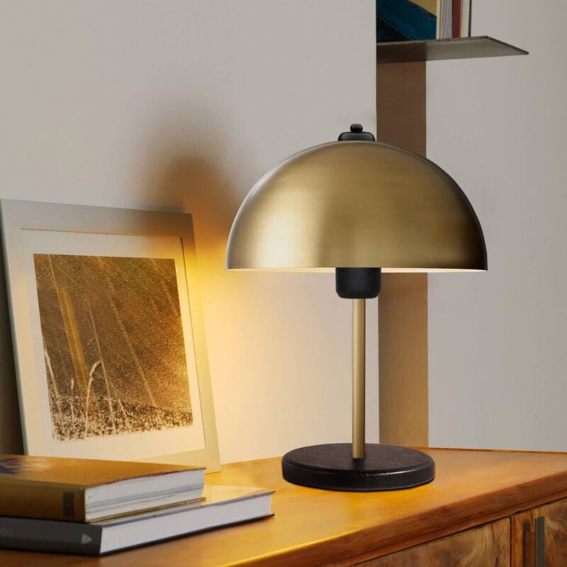 foto del prodotto lampada da tavolo a fungo gialla 38 cm paule
