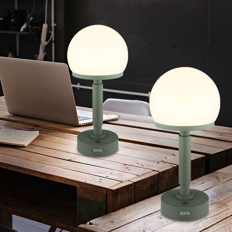 foto del prodotto lampada da tavolo a fungo verde lampada da tavolo touch dimmer lampada laterale ricaricabile lampada a fungo, usb c, led 1w 60lm bianco caldo, dxh