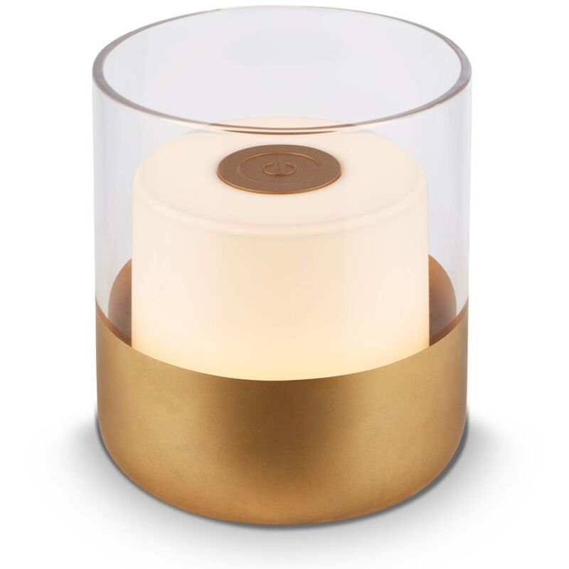 foto del prodotto lampada da tavolo a led a batteria, con vetro, oro, 1xled 2w
