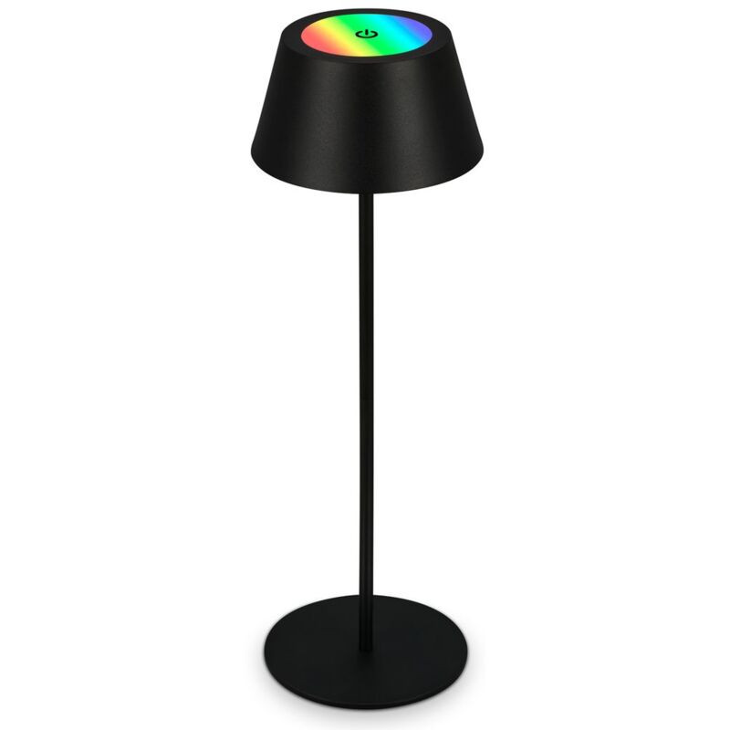 foto del prodotto lampada da tavolo a led con batteria ricaricabile lampada da tavolo regolabile in altezza ip44 nero rgb interno esterno