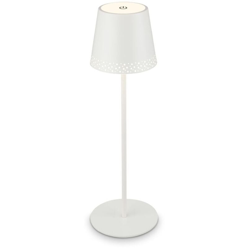 foto del prodotto lampada da tavolo a led con batteria ricaricabile, regolabile in altezza, ip44, bianca, rgb, per interni ed esterni