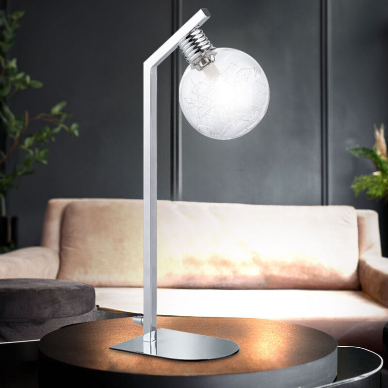 foto del prodotto lampada da tavolo a led con interruttore a sfera in vetro, illuminazione trasparente, lampada rotonda