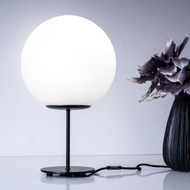 foto del prodotto lampada da tavolo a led lampada da comodino lampada da camera da letto lampada da soggiorno, globo di vetro in metallo, 11w 1055lm bianco caldo, h 45