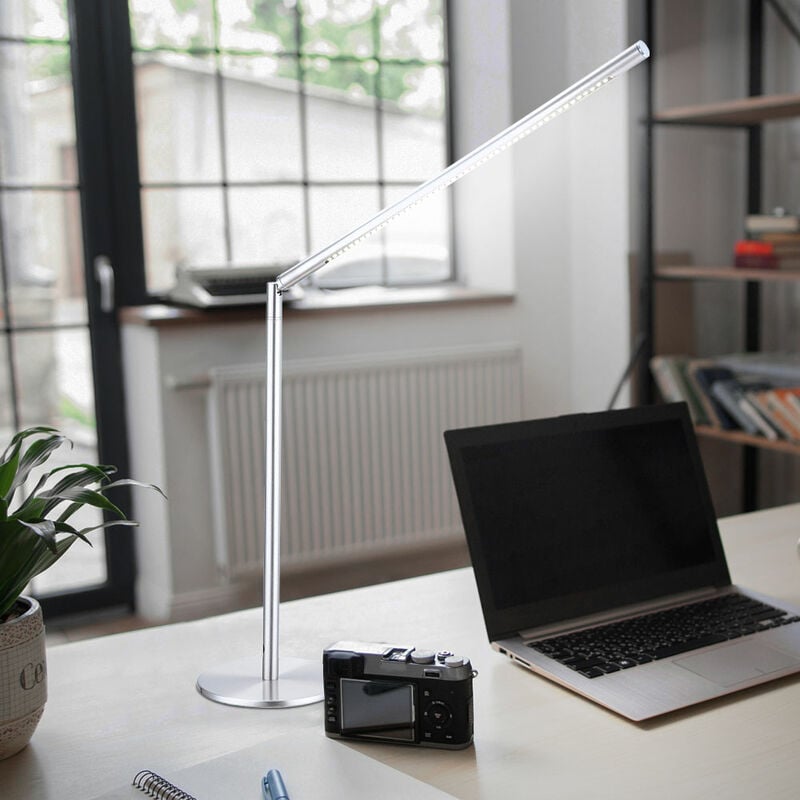 foto del prodotto lampada da tavolo a led lampada da scrivania lampada da tavolo lampada da ufficio lampada da lettura, metallo acrilico nichel opaco, flessibile, 5w