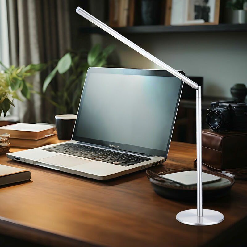 foto del prodotto lampada da tavolo a led lampada da scrivania lampada da tavolo lampada da ufficio lampada da lettura, metallo acrilico nichel opaco, flessibile, 5w