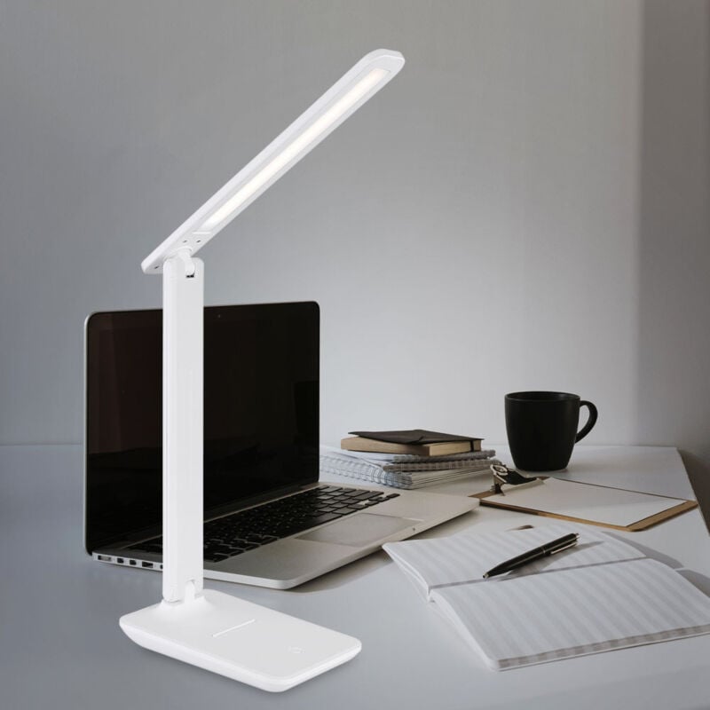 foto del prodotto lampada da tavolo a led lampada da soggiorno lampada da tavolo dimmer tattile lampada laterale lampada da scrivania cct bianco, pelle artificiale, 5w