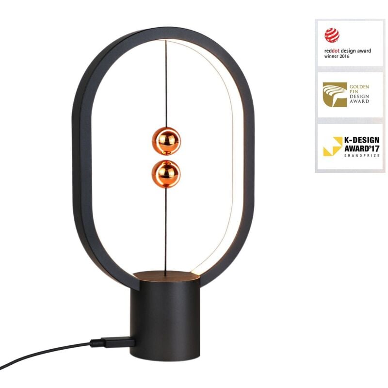 foto del prodotto lampada da tavolo a led, lampada da tavolo nera, lampada da tavolo moderna, piccola lampada decorativa magnetica con porta usb per soggiorno gbly