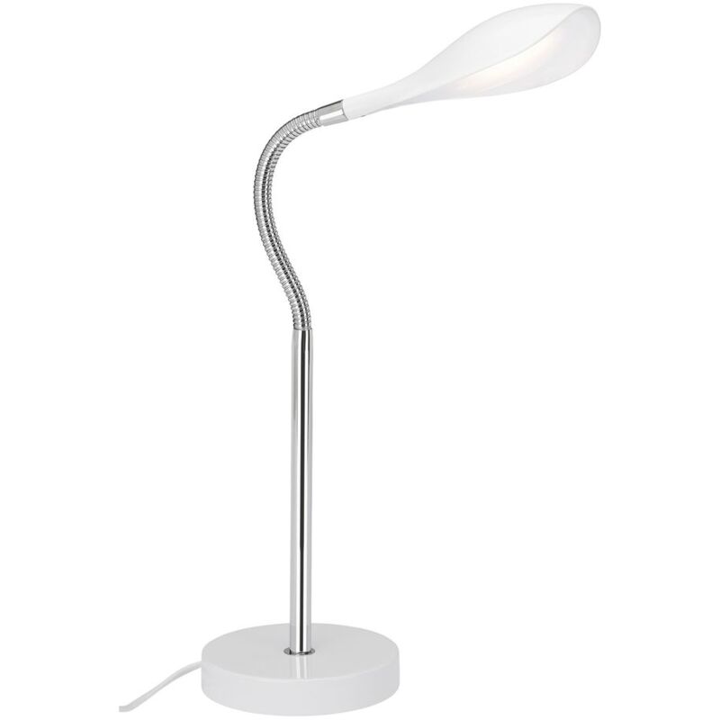 foto del prodotto lampada da tavolo a led lampada da ufficio interruttore a corda flessibile cromo bianco 4,5w briloner